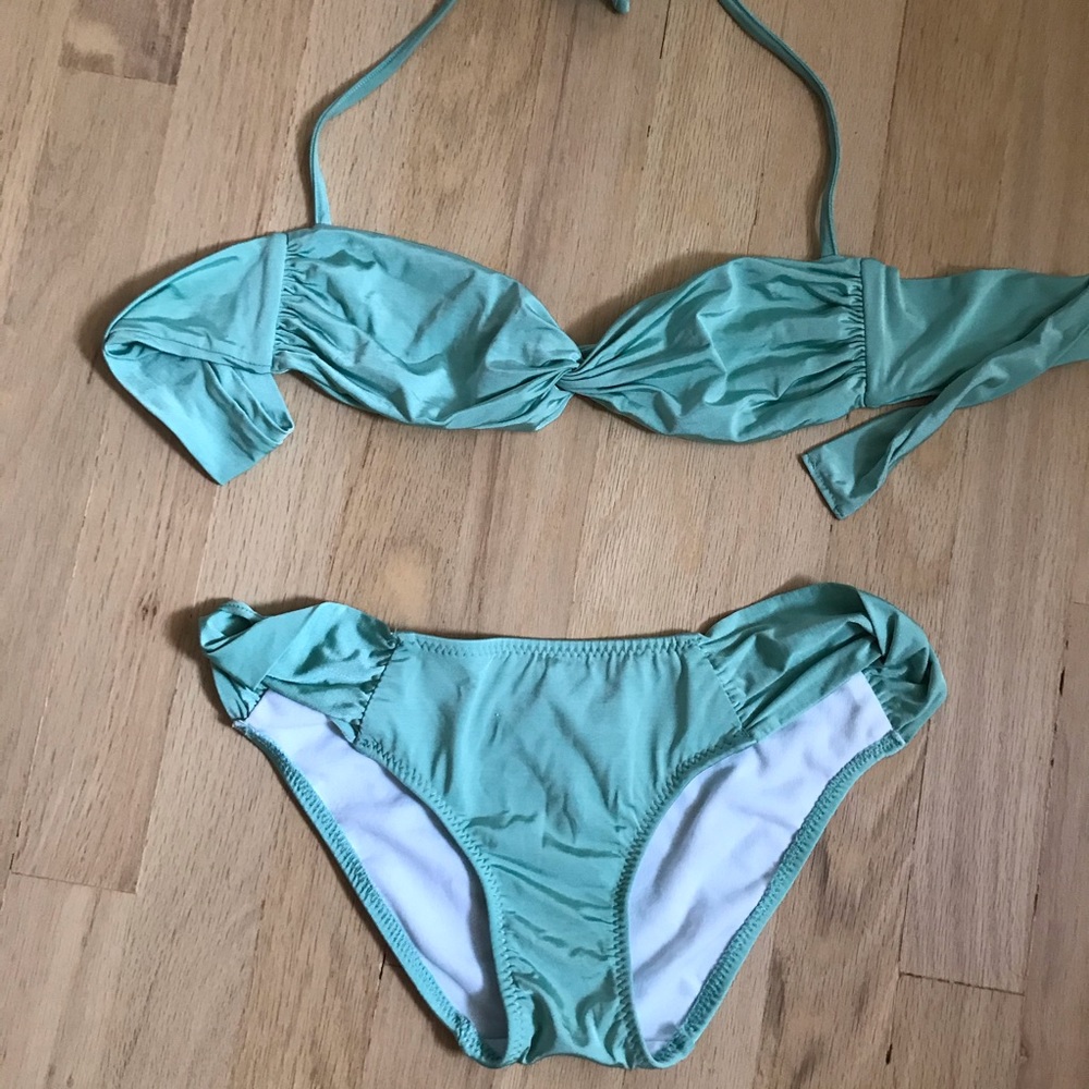 Melissa Odabash | Shimmery Green Bandeau Bikini